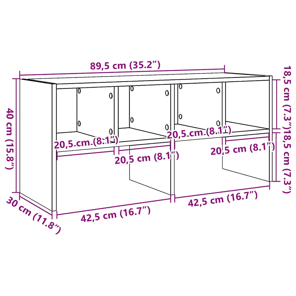 Shoe Rack Stackable Old Wood 89.5x30x40 cm