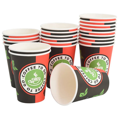 Paper Coffee Cups 1000 pcs 12oz 300ml Red and Black