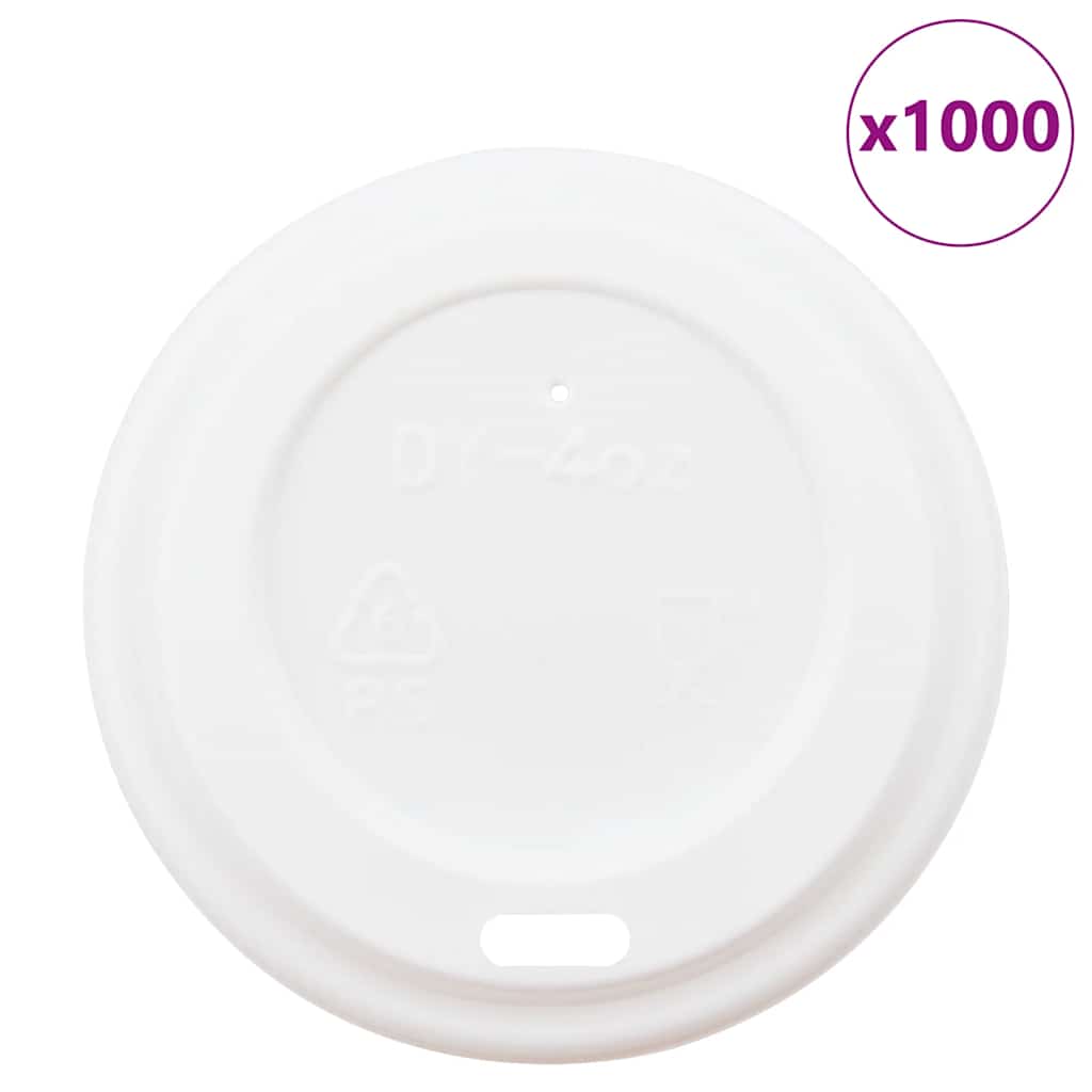 Paper Coffee Cup Lids Ø60 mm 4oz 1000 pcs White Plastic