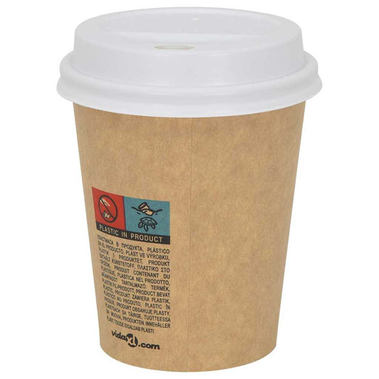 Paper Coffee Cup Lids Ø80 mm 8oz 1000 pcs White Plastic