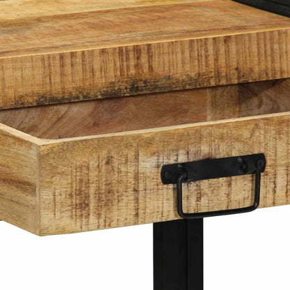 Console Table with Shelf Brown 90 x 33 x 75 cm Solid mango wood