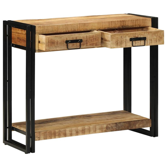 Console Table with Shelf Brown 90 x 33 x 75 cm Solid mango wood