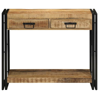 Console Table with Shelf Brown 90 x 33 x 75 cm Solid mango wood