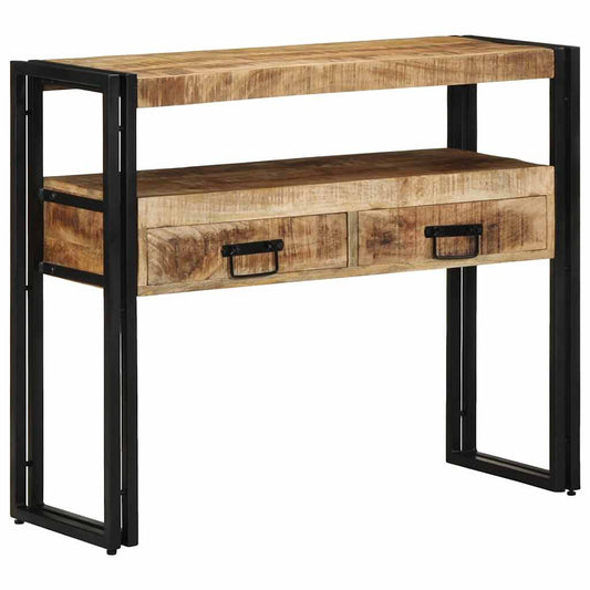 Console Table with Shelf Brown 90 x 33 x 75 cm Solid mango wood