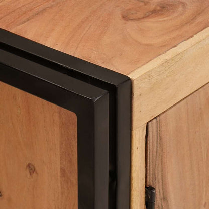 Bathroom Sink Cabinet with Door Solid Acacia wood and Iron