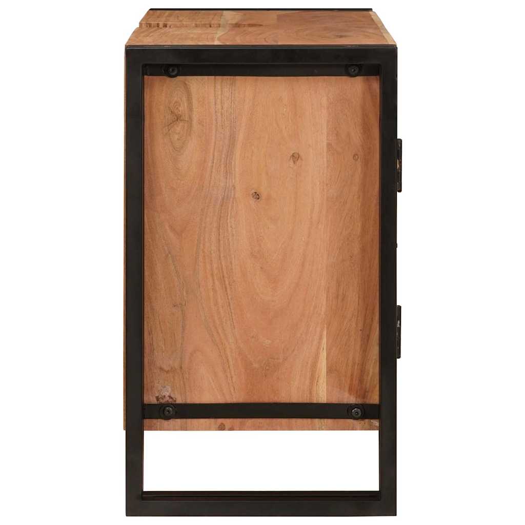 Bathroom Sink Cabinet with Door Solid Acacia wood and Iron