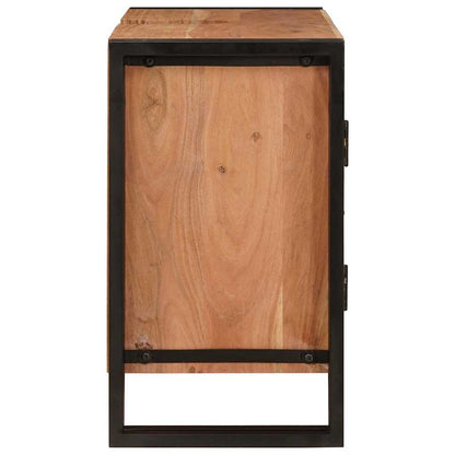 Bathroom Sink Cabinet with Door Solid Acacia wood and Iron