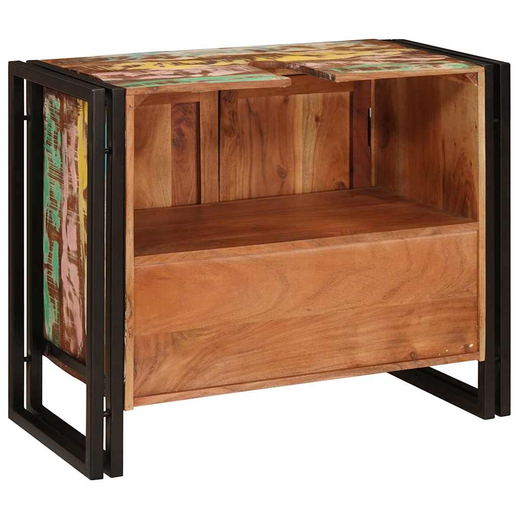 Bathroom Sink Cabinet with Door Solid Reclaim wood and Iron