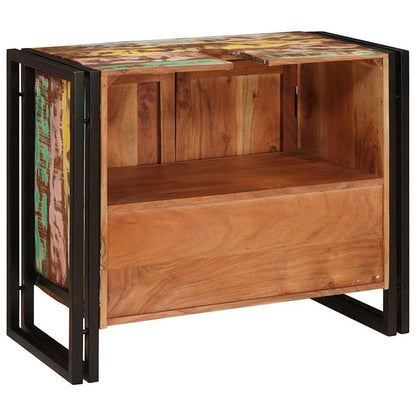 Bathroom Sink Cabinet with Door Solid Reclaim wood and Iron