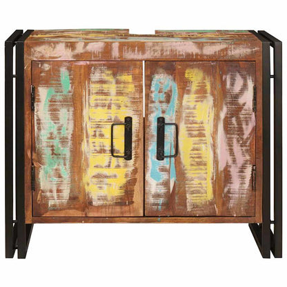 Bathroom Sink Cabinet with Door Solid Reclaim wood and Iron