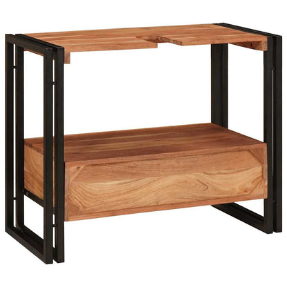 Bathroom Sink Cabinet with Drawer Solid Acacia wood and Iron