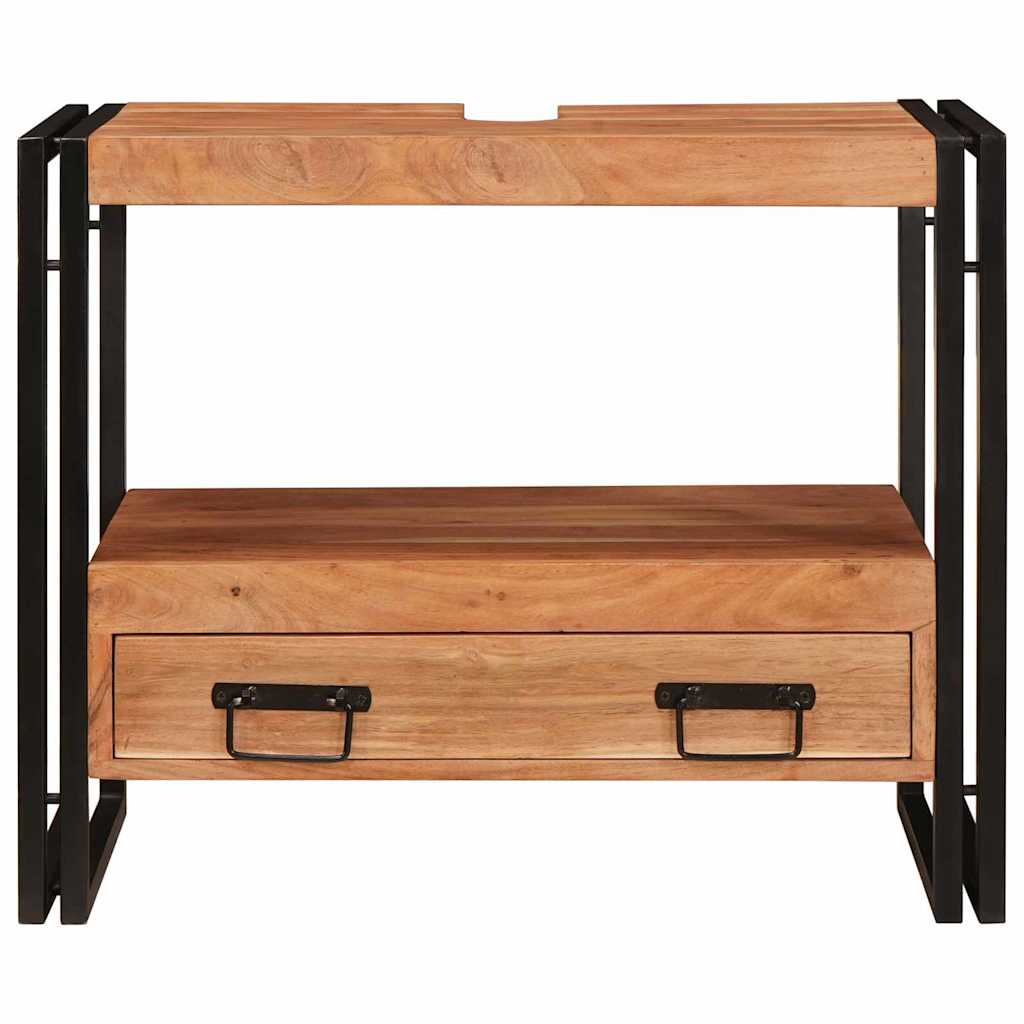 Bathroom Sink Cabinet with Drawer Solid Acacia wood and Iron