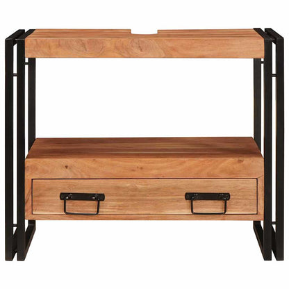 Bathroom Sink Cabinet with Drawer Solid Acacia wood and Iron