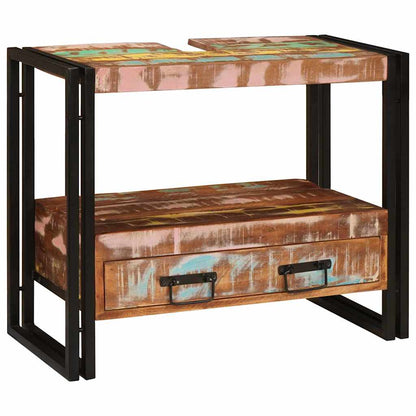 Bathroom Sink Cabinet with Drawer Solid Reclaim wood and Iron