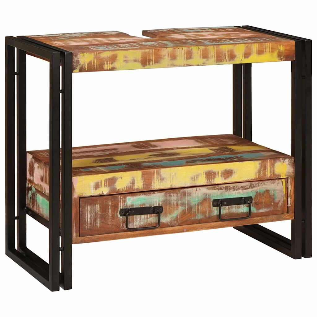 Bathroom Sink Cabinet with Drawer Solid Reclaim wood and Iron