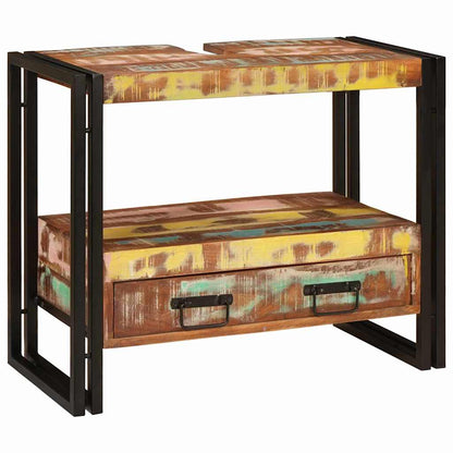 Bathroom Sink Cabinet with Drawer Solid Reclaim wood and Iron