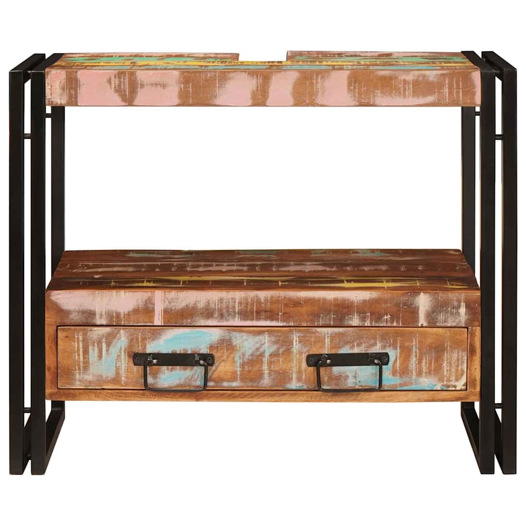 Bathroom Sink Cabinet with Drawer Solid Reclaim wood and Iron