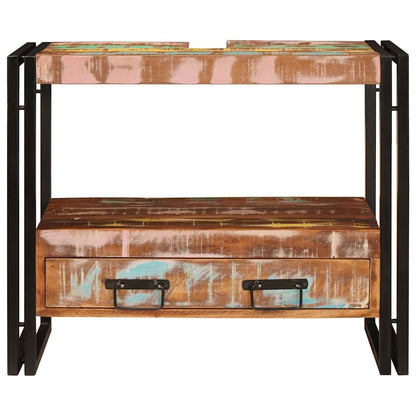 Bathroom Sink Cabinet with Drawer Solid Reclaim wood and Iron