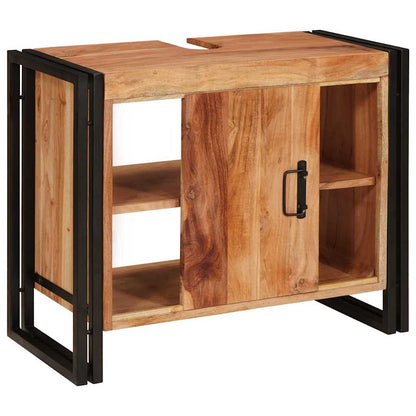 Bathroom Sink Cabinet with Door Solid Acacia wood and Iron