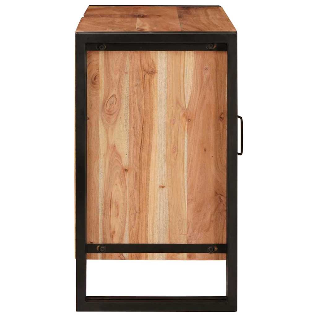 Bathroom Sink Cabinet with Door Solid Acacia wood and Iron