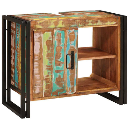 Bathroom Sink Cabinet with Door Solid Reclaim wood and Iron