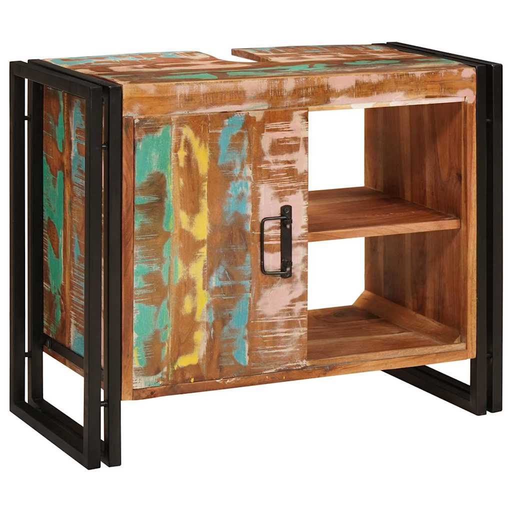 Bathroom Sink Cabinet with Door Solid Reclaim wood and Iron