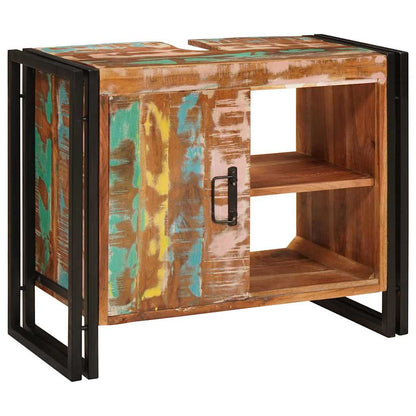 Bathroom Sink Cabinet with Door Solid Reclaim wood and Iron