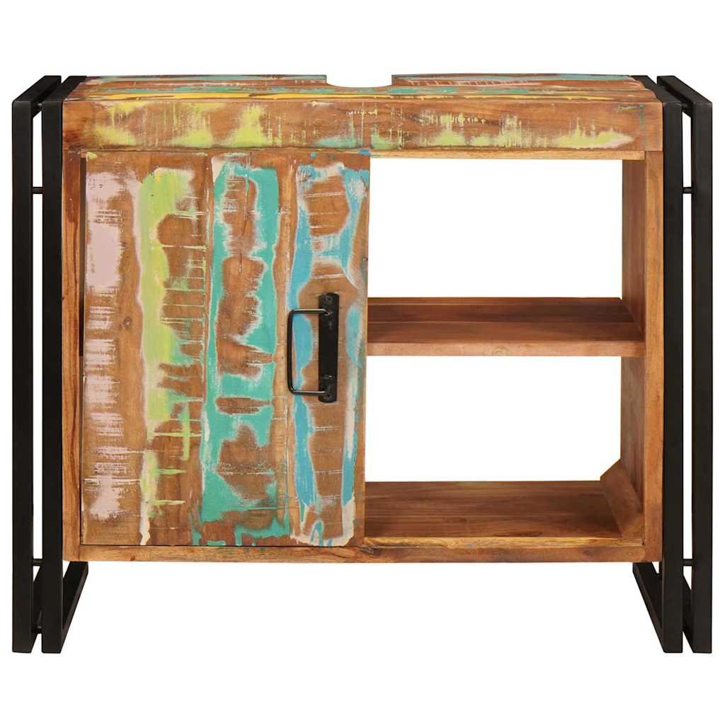 Bathroom Sink Cabinet with Door Solid Reclaim wood and Iron