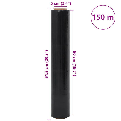 Stretch Film 2 pcs Black 20 μm 50 cm x 150 m