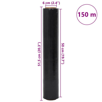 Stretch Film 6 pcs Black 30 μm 50 cm x 150 m