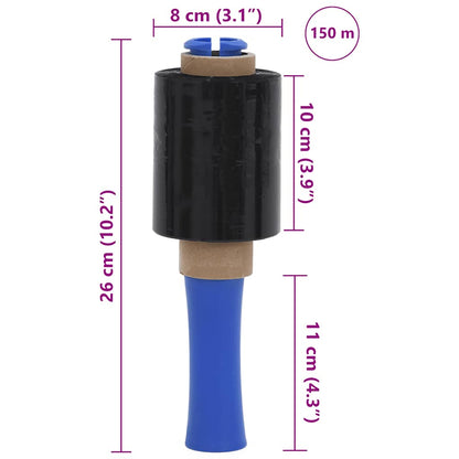 Stretch Films 10 pcs Black 23 µm 10 cm x 150 m