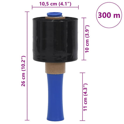 Stretch Films 10 pcs Black 23 µm 10 cm x 300 m