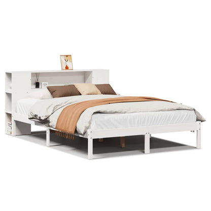 Bookcase Bed without Mattress White 120x190 cm Small Double Solid Wood Pine