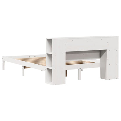 Bookcase Bed without Mattress White 120x190 cm Small Double Solid Wood Pine