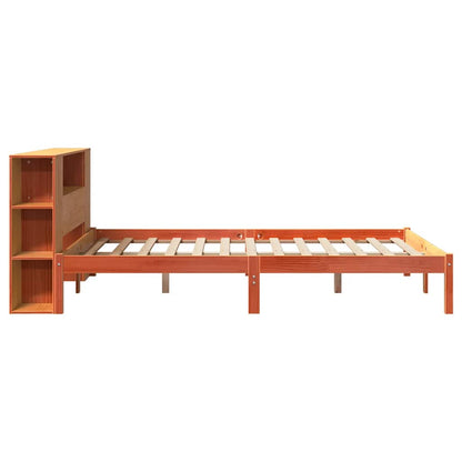 Bookcase Bed without Mattress Wax Brown 120x200 cm Solid Wood Pine