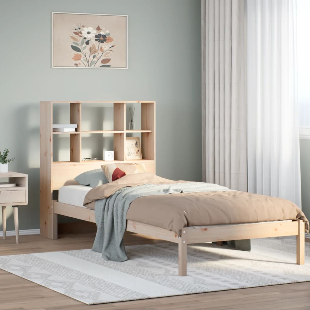 Bookcase Bed without Mattress 90x190 cm Single Solid Wood Pine