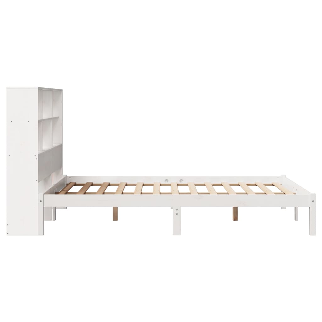 Bookcase Bed without Mattress White 120x190 cm Small Double Solid Wood Pine
