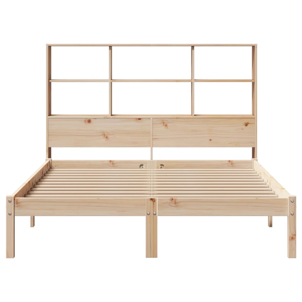 Bookcase Bed without Mattress 120x200 cm Solid Wood Pine