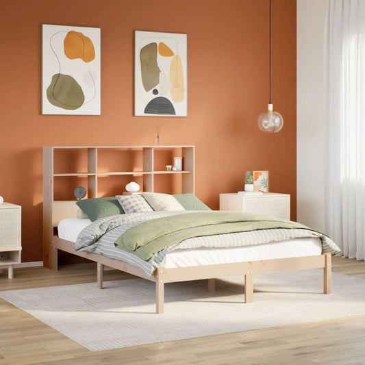 Bookcase Bed without Mattress 120x200 cm Solid Wood Pine