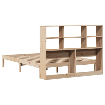 Bookcase Bed without Mattress 140x200 cm Solid Wood Pine