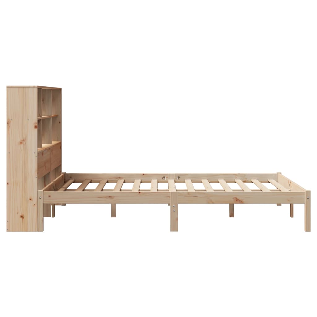 Bookcase Bed without Mattress 160x200 cm Solid Wood Pine