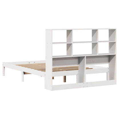 Bookcase Bed without Mattress White 160x200 cm Solid Wood Pine