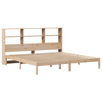 Bookcase Bed without Mattress 180x200 cm Super King Solid Wood Pine