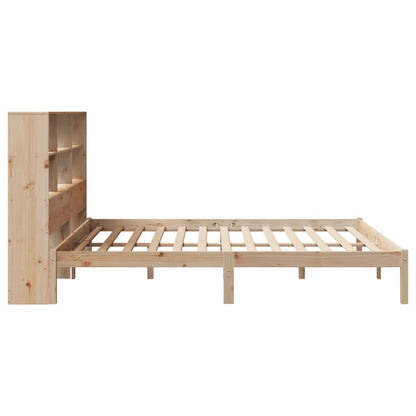 Bookcase Bed without Mattress 180x200 cm Super King Solid Wood Pine