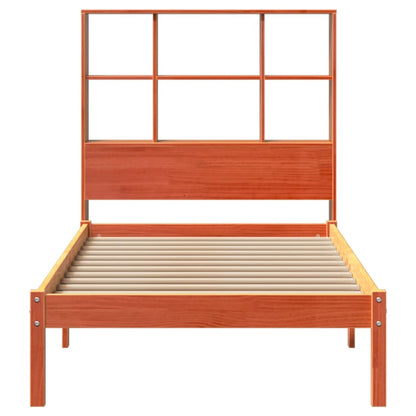 Bookcase Bed without Mattress Wax Brown 90x200 cm Solid Wood Pine