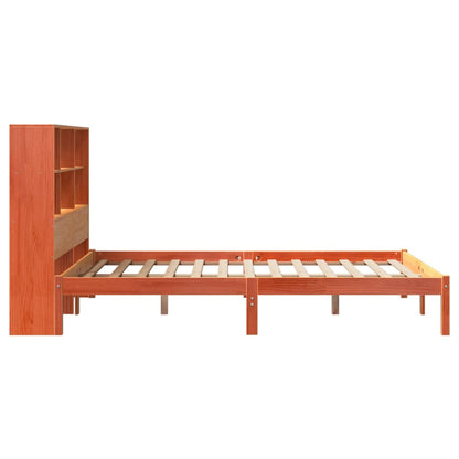 Bookcase Bed without Mattress Wax Brown 140x200 cm Solid Wood Pine