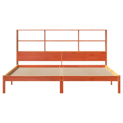 Bookcase Bed without Mattress Wax Brown 200x200 cm Solid Wood Pine
