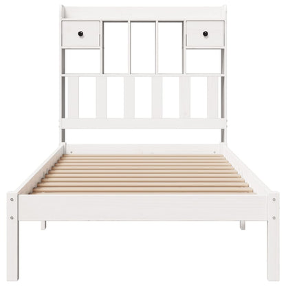 Bookcase Bed without Mattress White 90x190 cm Single Solid Wood Pine