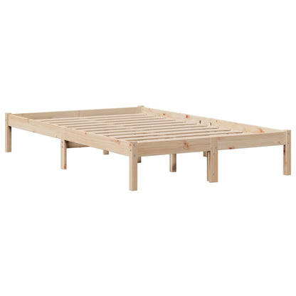 Bookcase Bed without Mattress 135x190 cm Double Solid Wood Pine