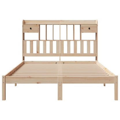 Bookcase Bed without Mattress 150x200 cm King Solid Wood Pine